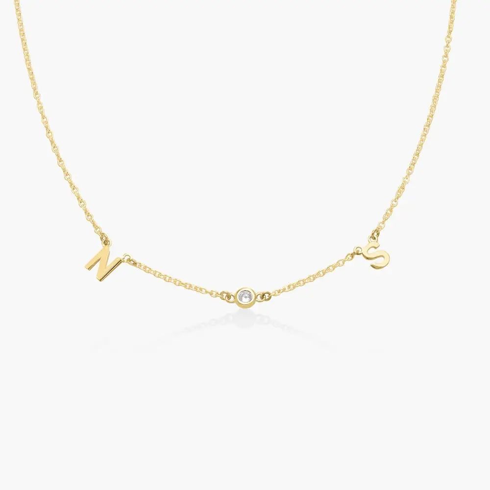 Inez Initial Necklace with Diamonds - Gold Vermeil | Oak & Luna (US)