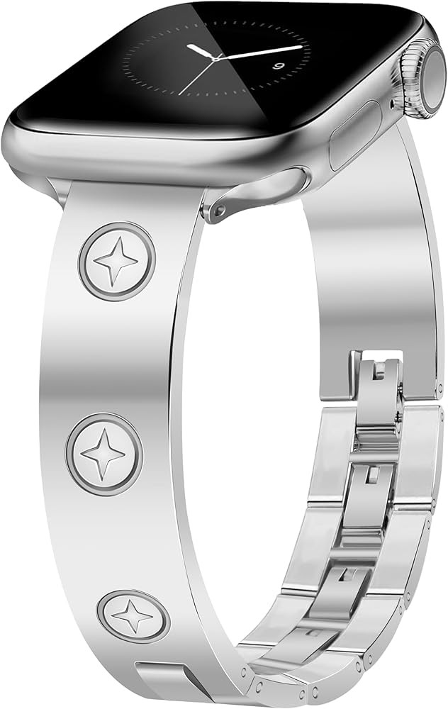 Gold Watch Bands for Women Compatible Apple Watch 40mm 41mm 38mm 42mm 46mm 44mm 45mm 49mm, Adjust... | Amazon (US)