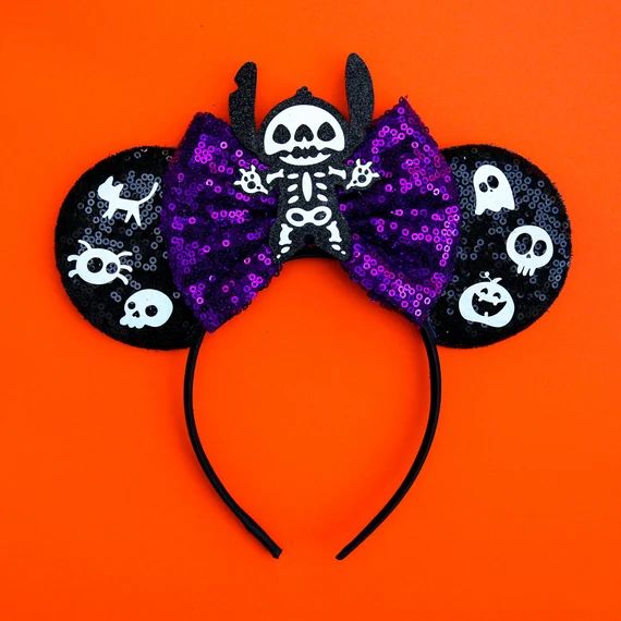 Stitch Skeleton Glow In The Dark Halloween Ears / Boo Bash | Etsy | Etsy (US)