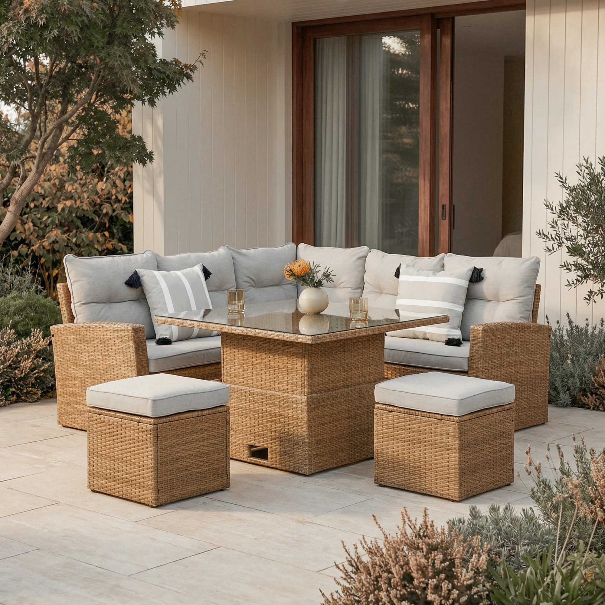 St.Tropez - Garden Corner Sofa In Rattan | Wayfair UK