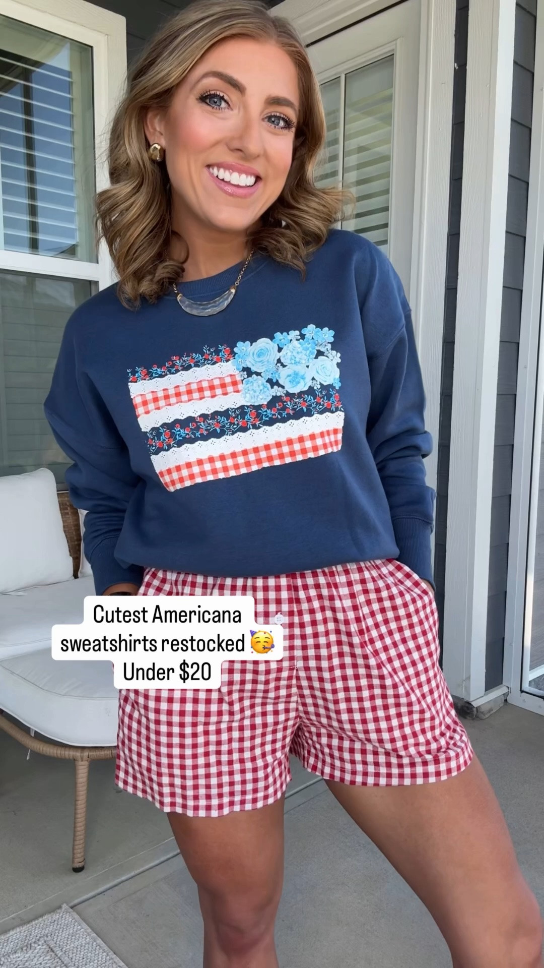 These Walmart Americana sweatshirts are officially restocked and somehow even cuter in person 😍🇺🇸 The patchwork stars, gingham details, and vintage-inspired prints give them the perfect cozy patriotic vibe for summer nights, lake days, fireworks, and all the red, white & blue moments ❤️🤍💙 And the best part? They’re under $15!! Run before these sell out again because I have a feeling they won’t stay in stock long 👏

#WalmartFashion #WalmartFinds #AmericanaStyle #PatrioticStyle #FourthOfJulyStyle #PatrioticOutfit #AffordableFashion #WalmartStyle #GraphicSweatshirt #SummerStyle #RedWhiteAndBlue #CasualStyle #EverydayFashion #CozyStyle #OOTD #FashionFinds #PatrioticFashion #WalmartNewArrivals #AffordableStyle #USAStyle

#LTKootd #LTKPetite