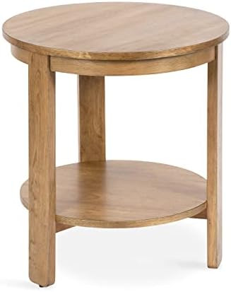 Kate and Laurel Foxford Tiered Round Side Table; 22 x 22 x 24; Natural Brown; Transitional Two-Ti... | Amazon (US)