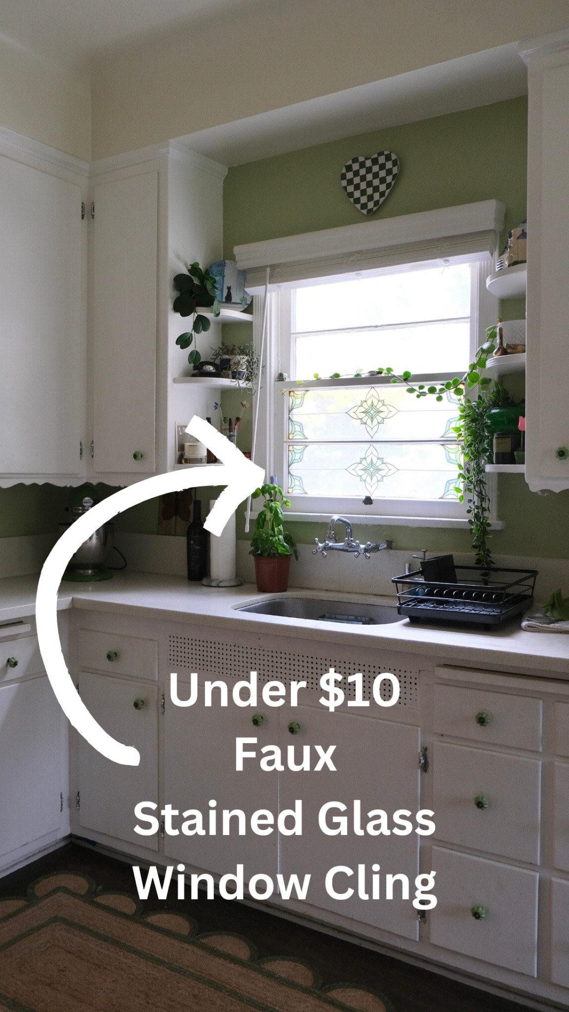 Faux stained glass window for under $10! Easy to install and renter friendly 🥰 

#LTKhome #LTKfindsunder50