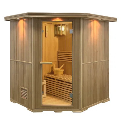 Canadian Hemlock Wet Dry Indoor Sauna - 6 kW UL Certified Heater - 6 Person | Wayfair North America