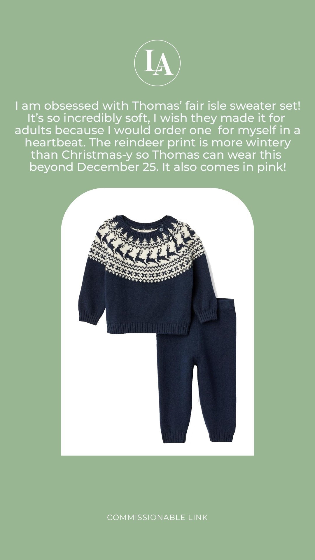 Fair isle sweater set for babies 

#LTKHoliday #LTKFindsUnder50