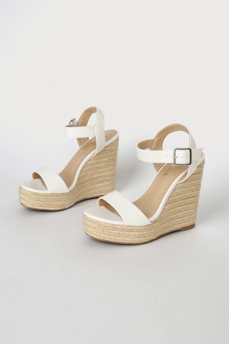 Beachy Dreams White Espadrille Wedges | Lulus