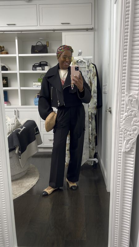 Arrange my casual cool, but elevated outfit for a rainy day. Fashion. I said this so many times if you guys need a great pair of dress pants, these Frankie shop pants are the ones.

#LTKover40 #LTKstyletip