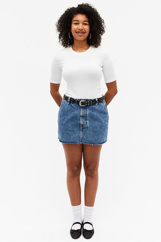 Fitted soft white t-shirt | Monki