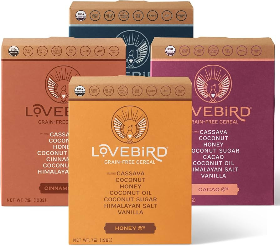 Lovebird Gluten Free Cereal - Organic Grain Free Cereals Paleo AIP Dairy Free Keto Friendly No Re... | Amazon (US)