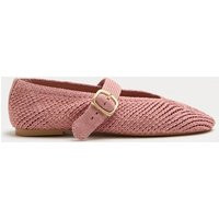 M&S Buckle Flat Mary Jane Ballet Pumps Pale Pink | Marks & Spencer (UK)