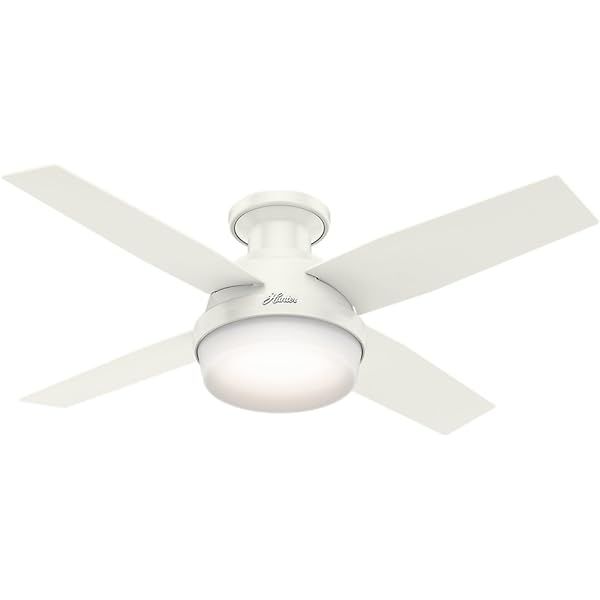 Hunter Fan Company 59248 Dempsey Indoor Low Profile Ceiling Fan with Remote Control, 52", Fresh Whit | Amazon (US)