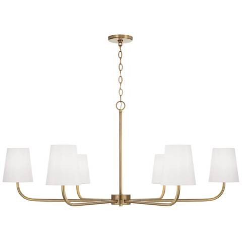 Capital Brody 47" Wide Aged Brass 6-Light Chandelier | Lamps Plus