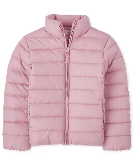 Girls Long Sleeve Puffer Jacket | The Children's Place  - ROSE QUARTZ | The Children's Place