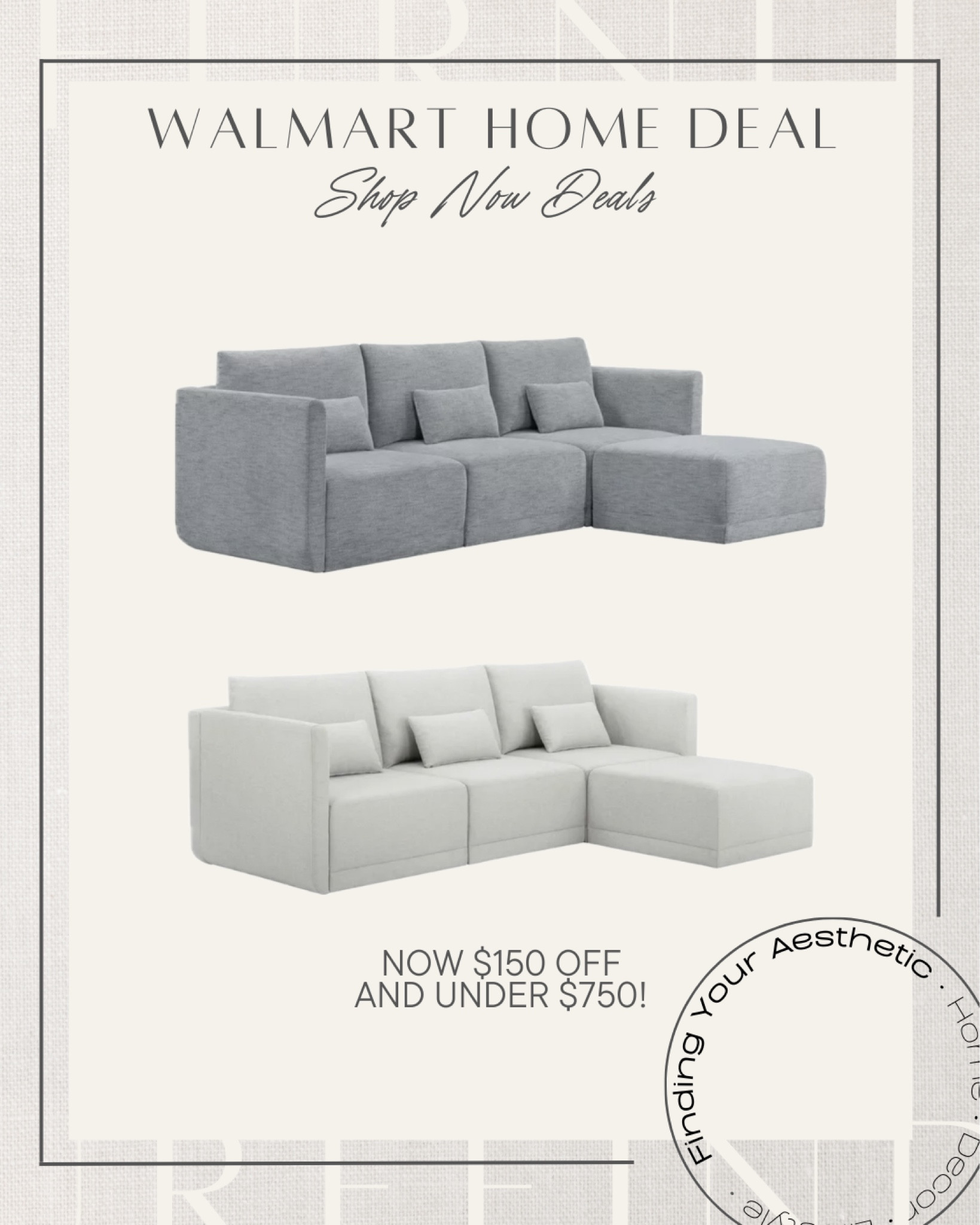 Designer look for less modern modular sectional with ottoman now on sale at Walmart for under $750! This is an amazing price for a modern minimalist style couch that can be configured in many different ways. 

Affordable sectional // sectional for apartment // sectional for family // Walmart home deals // square arm sofa // RH inspired couch 

#LTKHome #LTKSaleAlert #LTKFamily