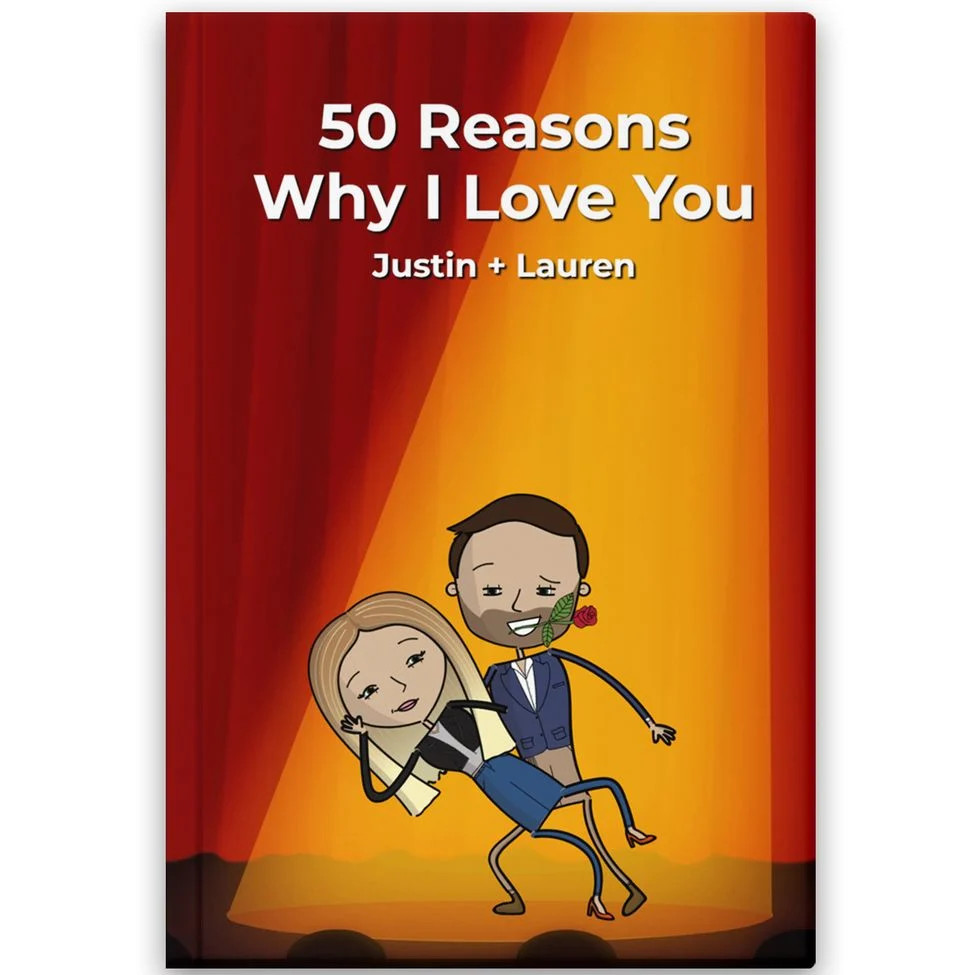 Personalized Love Book | 50 Reasons I Love You | Gift for Valentine's Day, Anniversary, Birthday ... | LoveBook