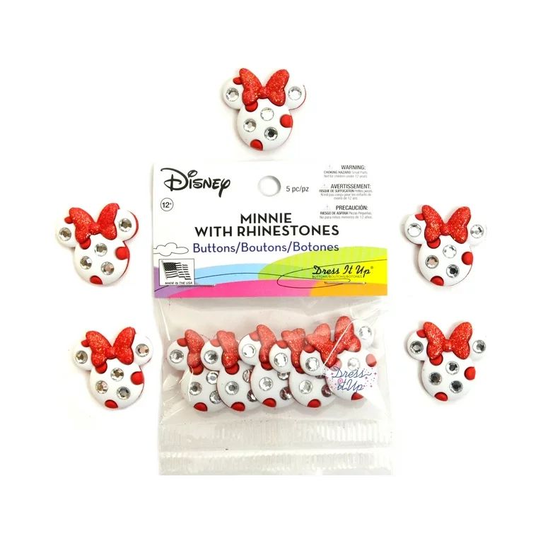 Dress It Up, "Minnie Mouse", Plastic Scrapbook Embellishment, Multi Color, 5 Pcs. | Walmart (US)