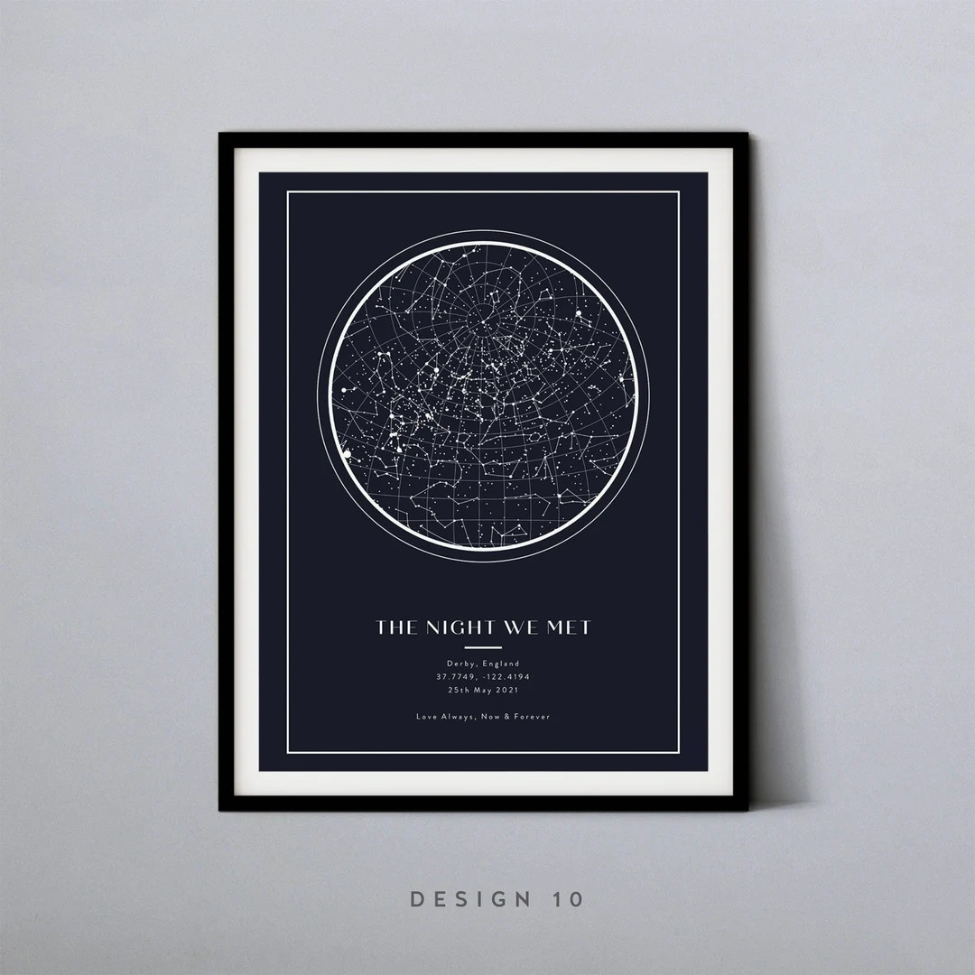 Custom Star Map Print, Night We Met Anniversary Gift, Night Sky Print, Star Map Poster, Wedding G... | Etsy (US)
