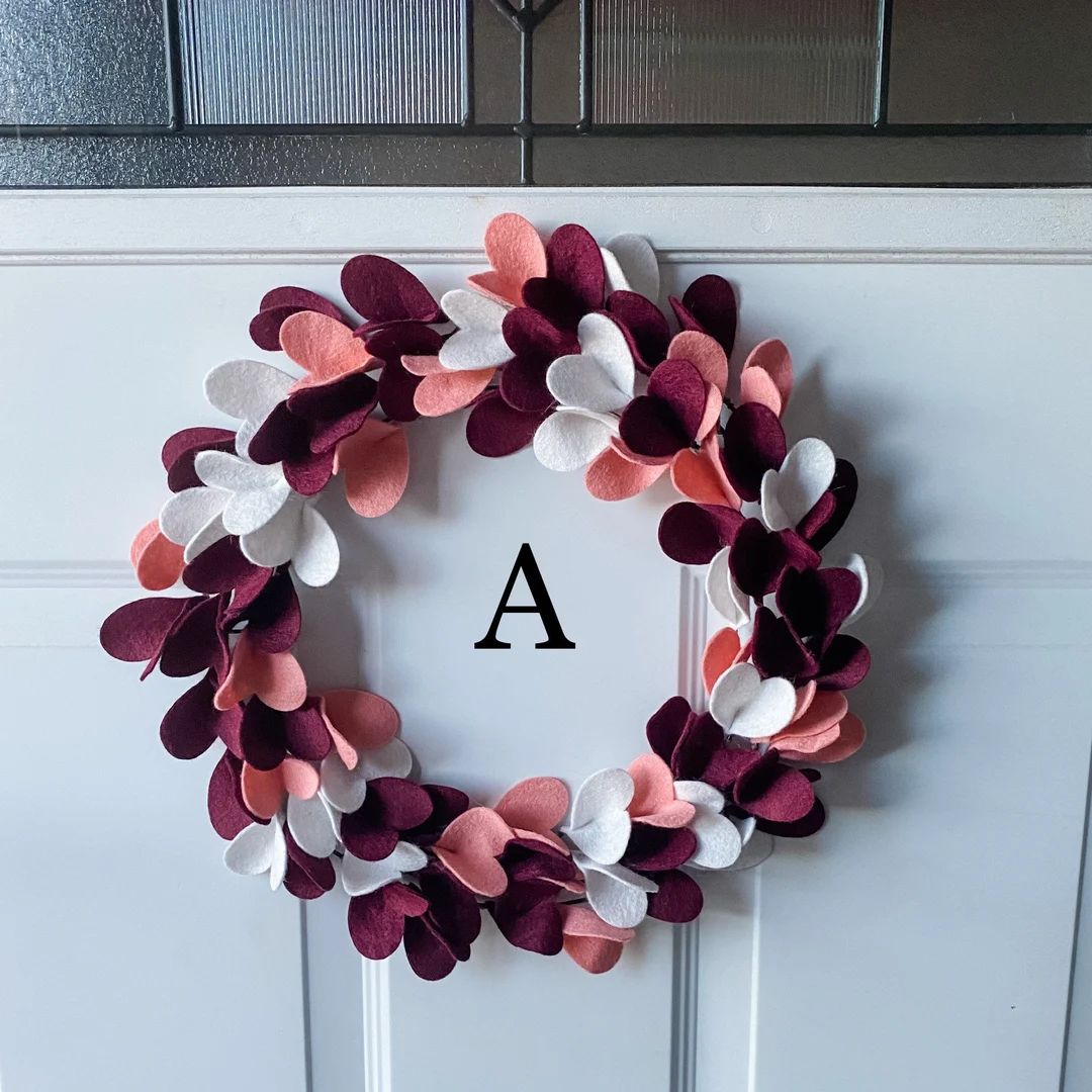 Felt Valentines Day Wreath  Front Door Decor  Decorative - Etsy | Etsy (US)