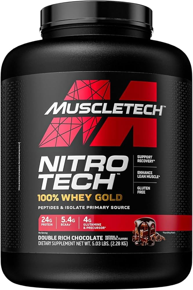 Whey Protein Powder | MuscleTech Nitro-Tech Whey Gold Protein Isolate Smoothie Mix for Muscle Gai... | Amazon (US)