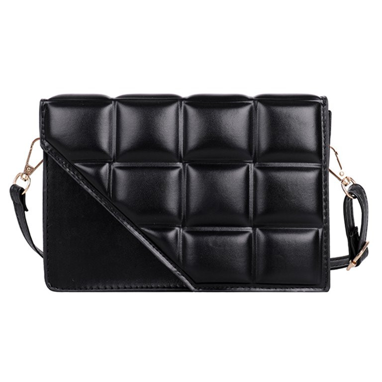 BIOSA Women PU Lattice Crossbody Bag Shoulder Bag Female Embossing Solid Color Handbag (Black) | Walmart (US)