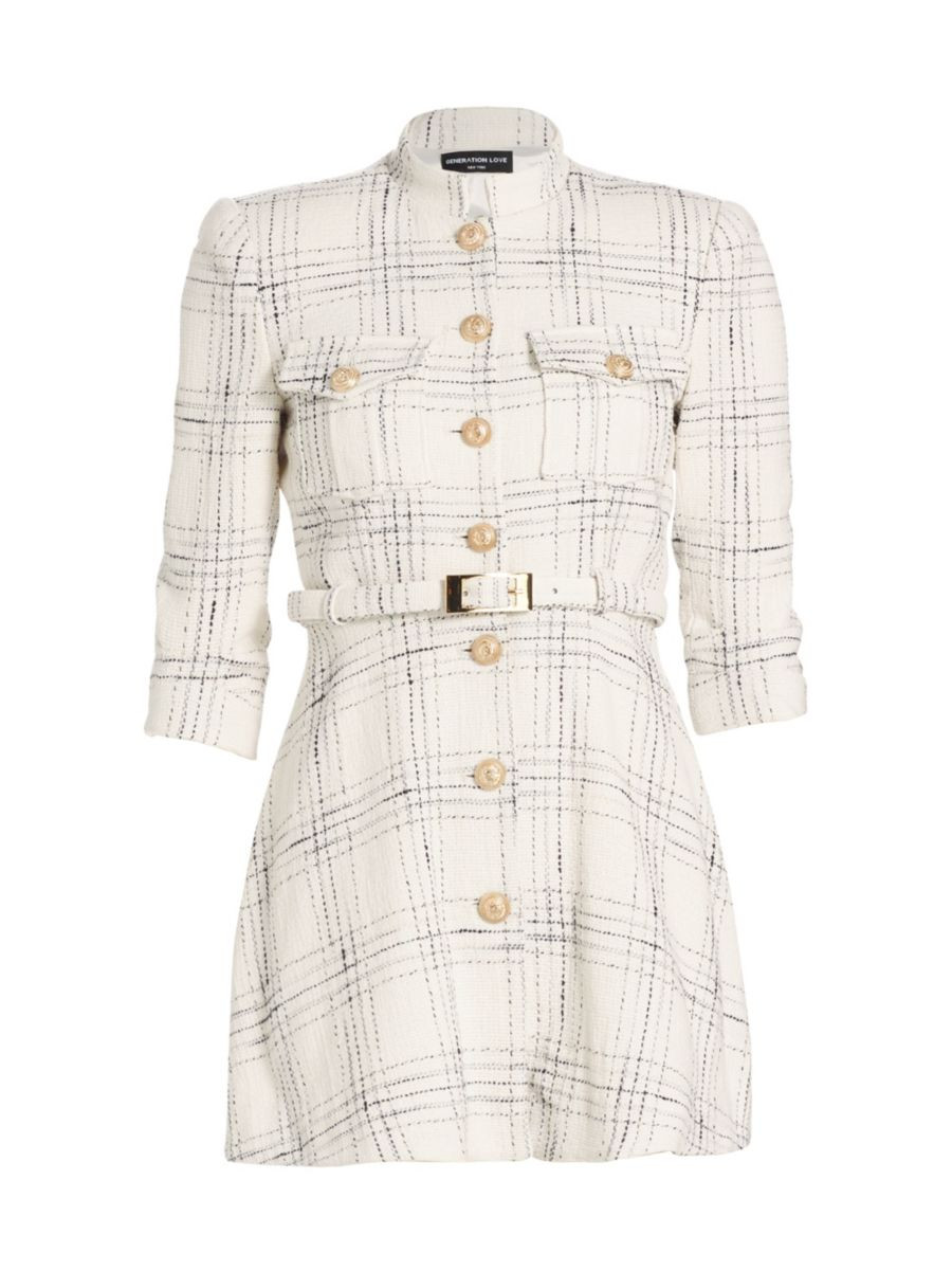 June Tweed Checkered Minidress | Saks Fifth Avenue