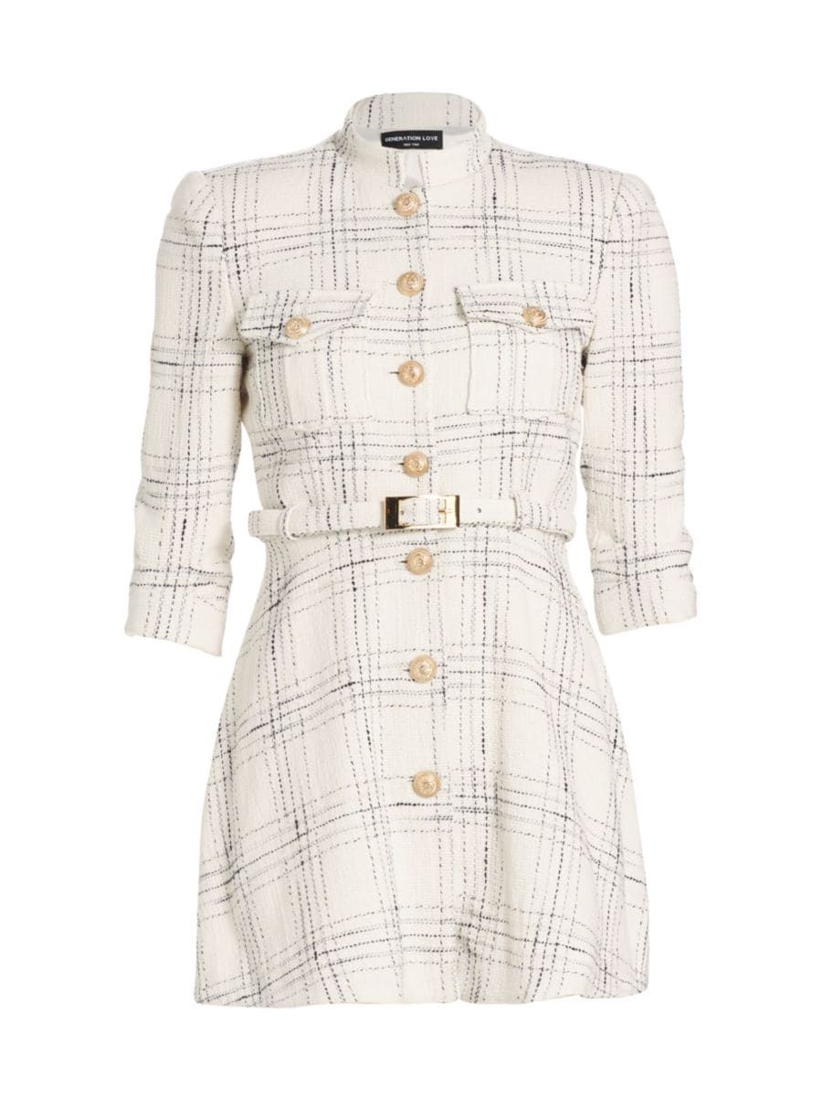 June Tweed Checkered Minidress | Saks Fifth Avenue
