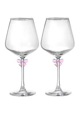 Godinger Set of 2 Bow Wine Glasses | Belk