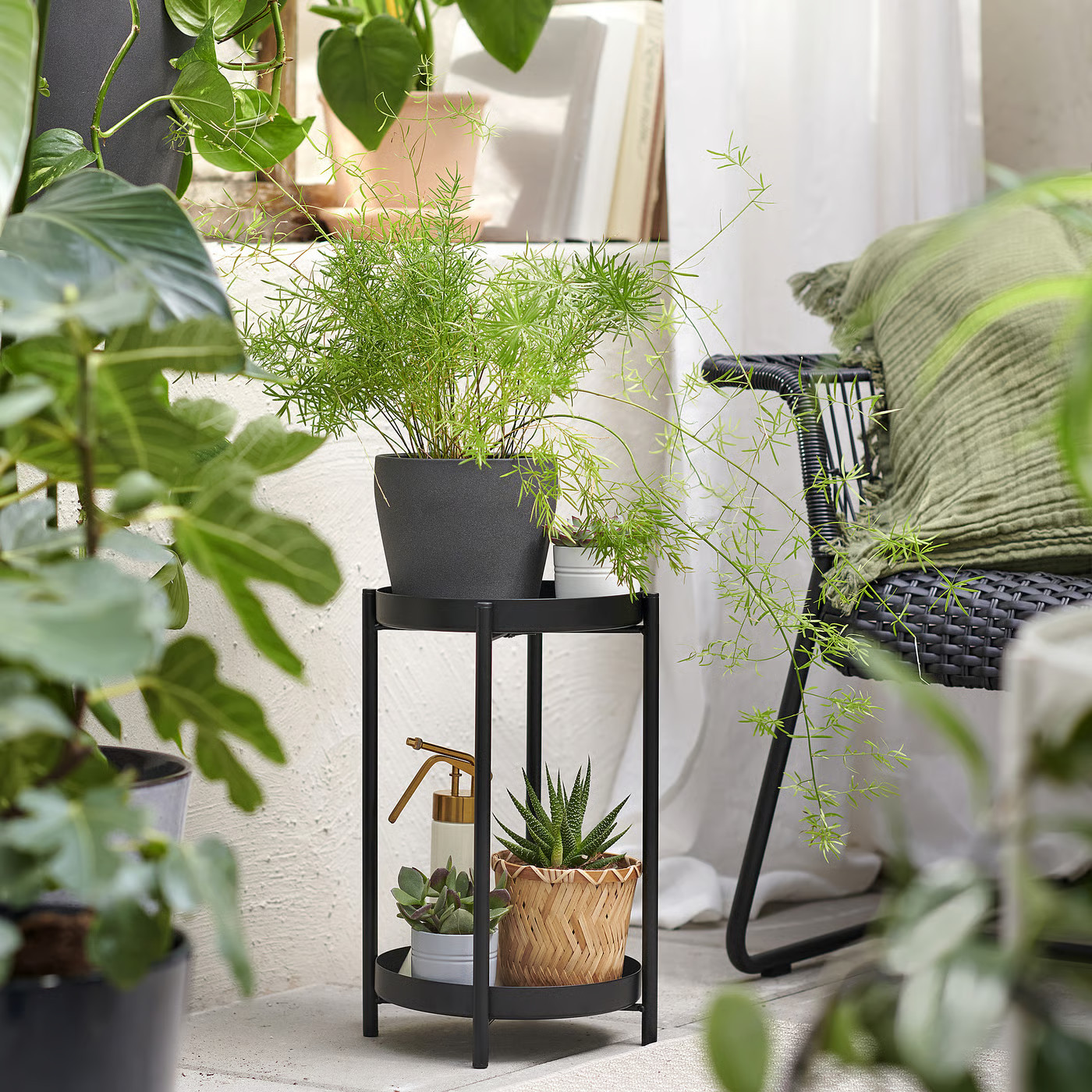 IKEA OLIVBLAD plant stand, indoor/outdoor black, 13 ¾ | IKEA US