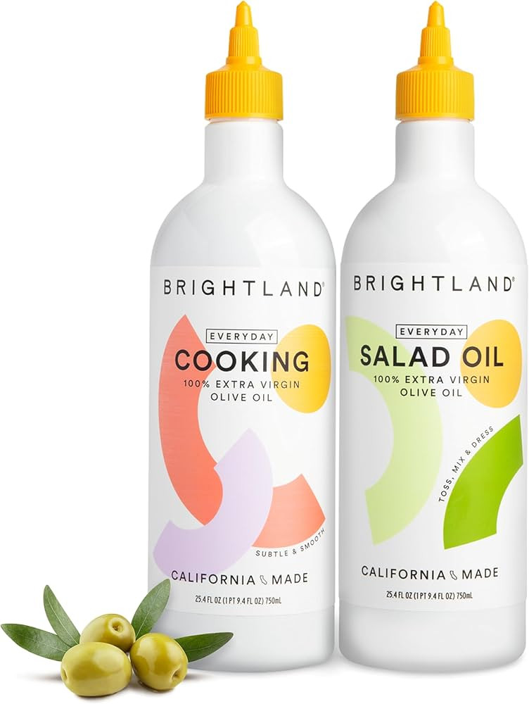 Brightland 100% Extra Virgin Oilive Oil Set, Everyday Cooking Set - Salad Oil & Cooking Oil for T... | Amazon (US)