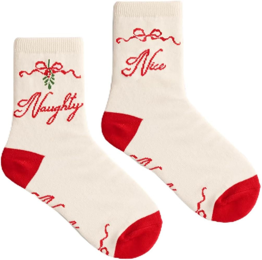 xo, Fetti Naughty or Nice Knit Socks - 1 pair | Christmas Cozy, Red & Green, Holiday Gift, Stocki... | Amazon (US)