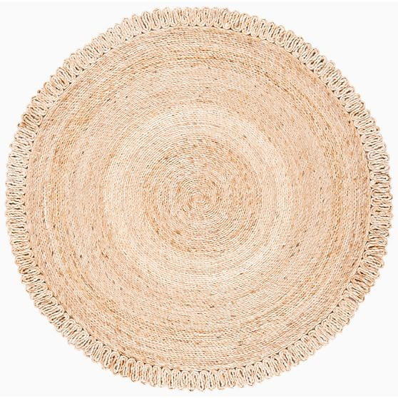 Round Concentric Jute Rug, 8x8 RoundNatural | West Elm (US)