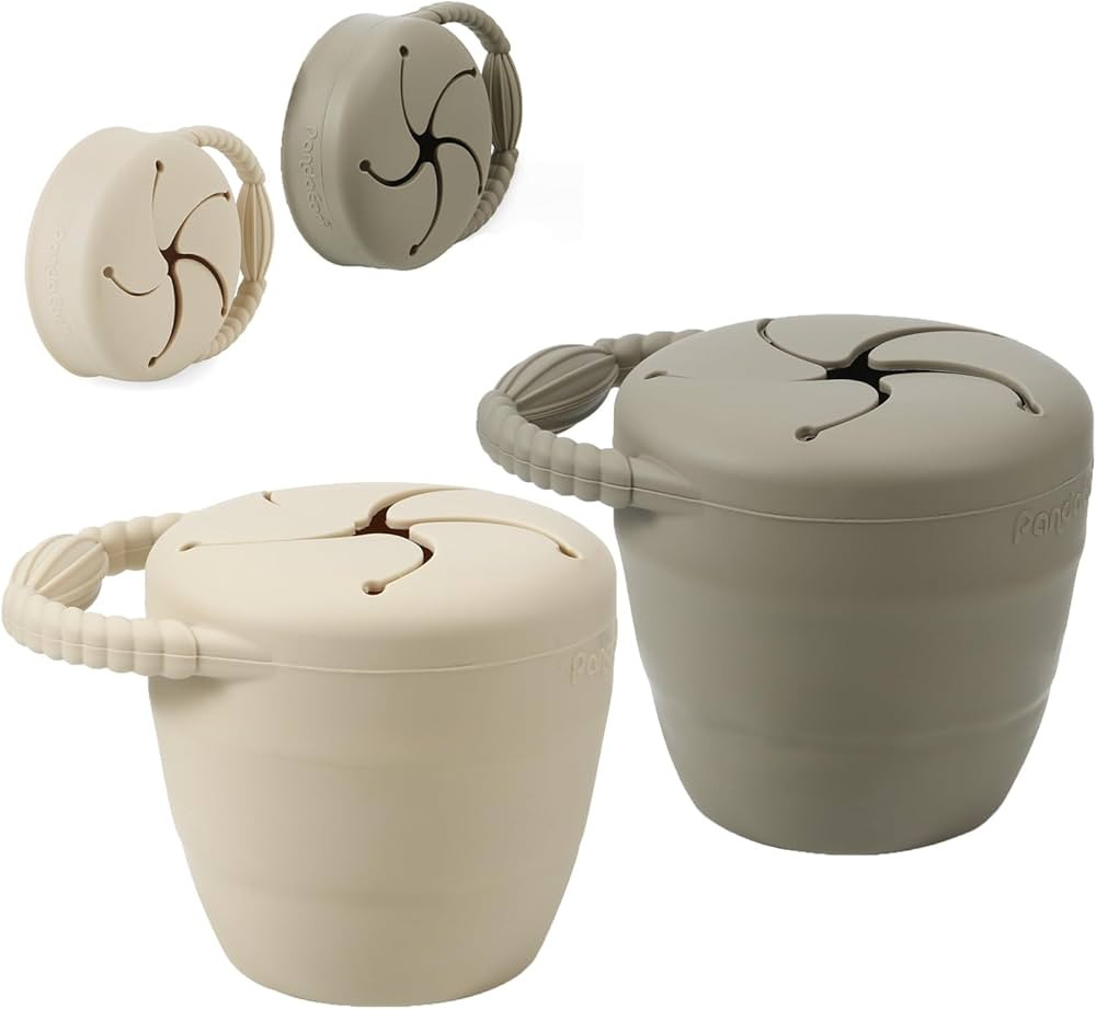 PandaEar Silicone Snack Containers, Collapsible Toddler Snack Cups Spill Proof Food Catcher for T... | Amazon (US)