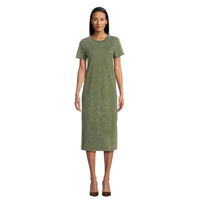 Time and Tru Women's T-Shirt Midi Dress, Sizes XS-XXXL | Walmart (US)