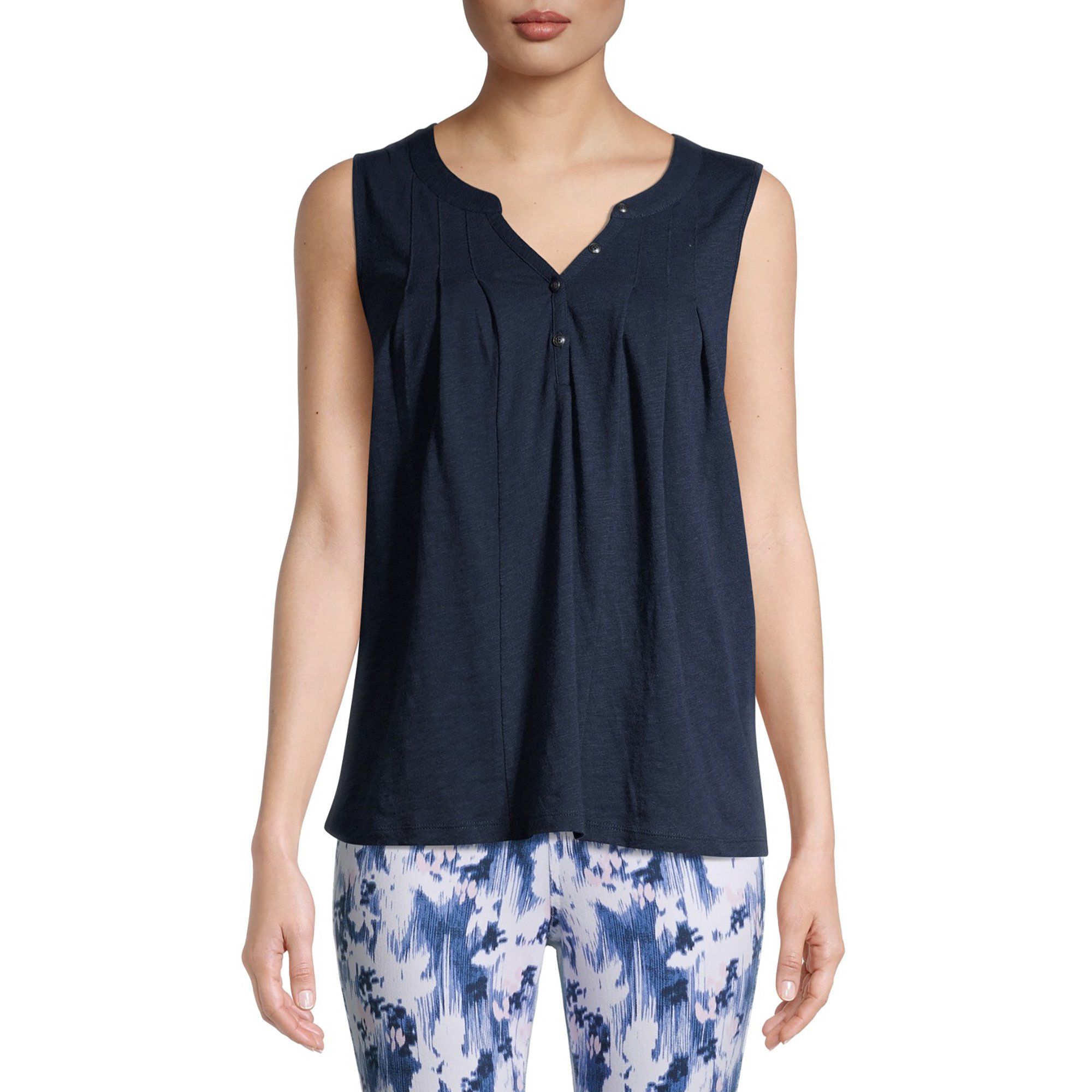 Time and Tru Women's Henley Tank Top | Walmart (US)