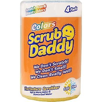 Scrub Daddy Colors - Color Code Cleaning, FlexTexture, Soft in Warm Water, Firm in Cold, Deep Cle... | Amazon (US)