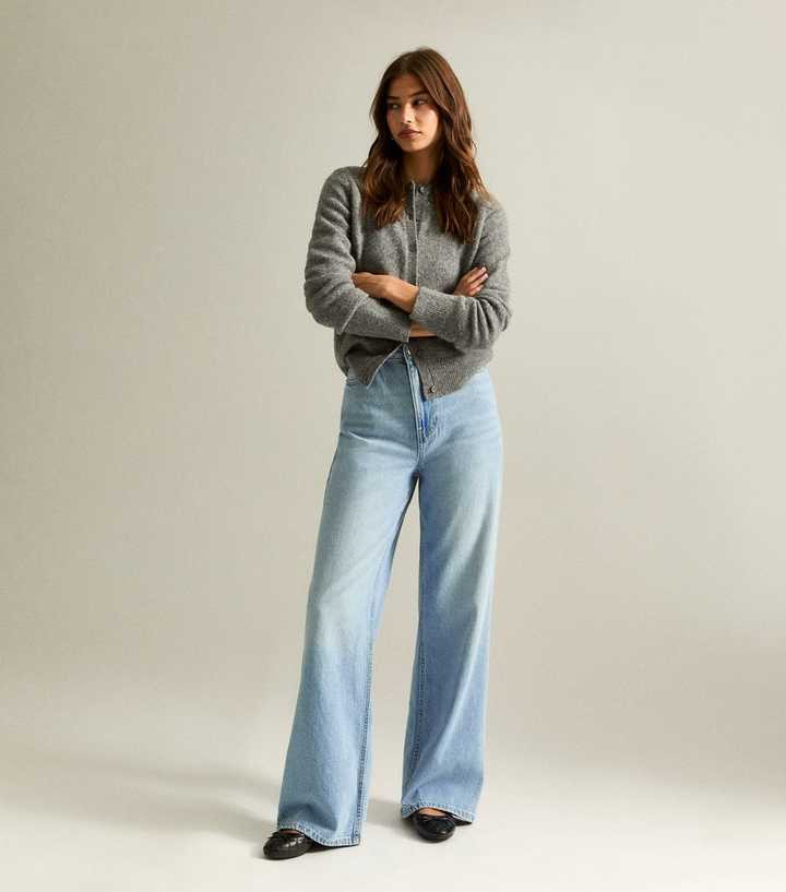 Light Blue Adalae High Waisted Wide Leg Jeans | New Look | New Look (UK)