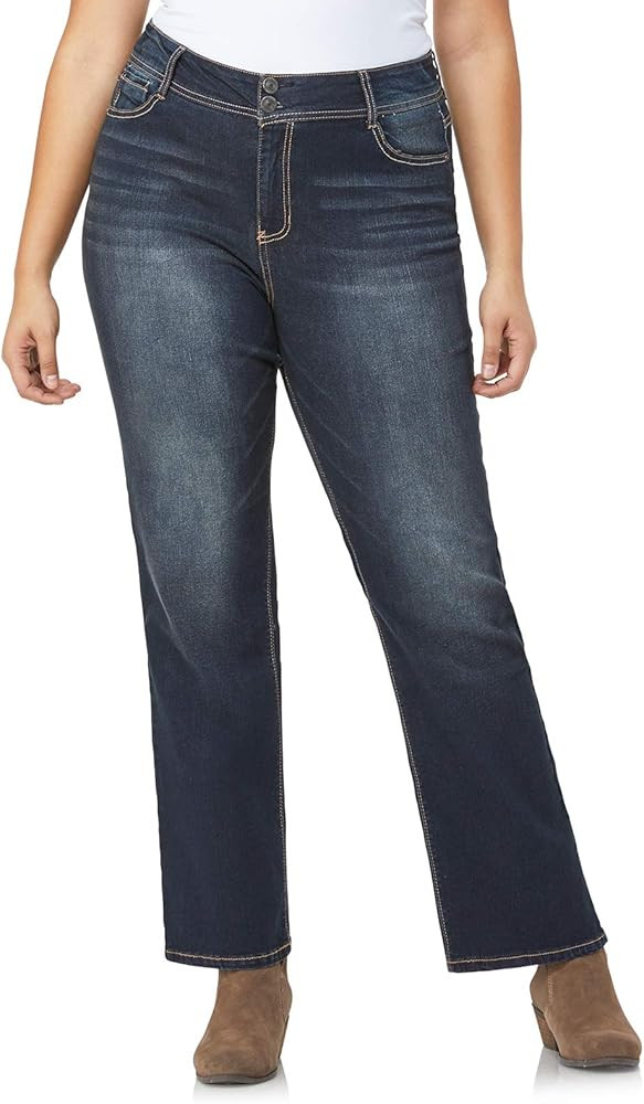 WallFlower Luscious Curvy Bootcut Jeans for Women Mid-Rise Insta Stretch Denim in Petite, Midsize... | Amazon (US)
