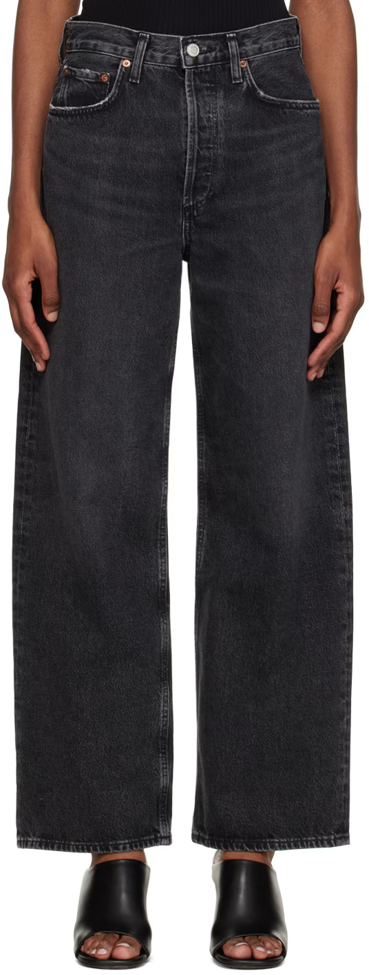 AGOLDE - Black Low Slung Baggy Jeans | SSENSE