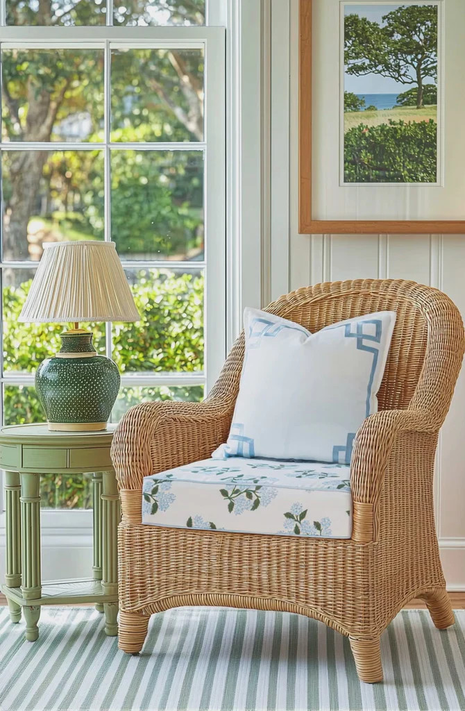 Coastal Indoor Outdoor Seat Cushion Cover Only Set of 2, Floral, Baby Blue Green, 24 | Hofdeco