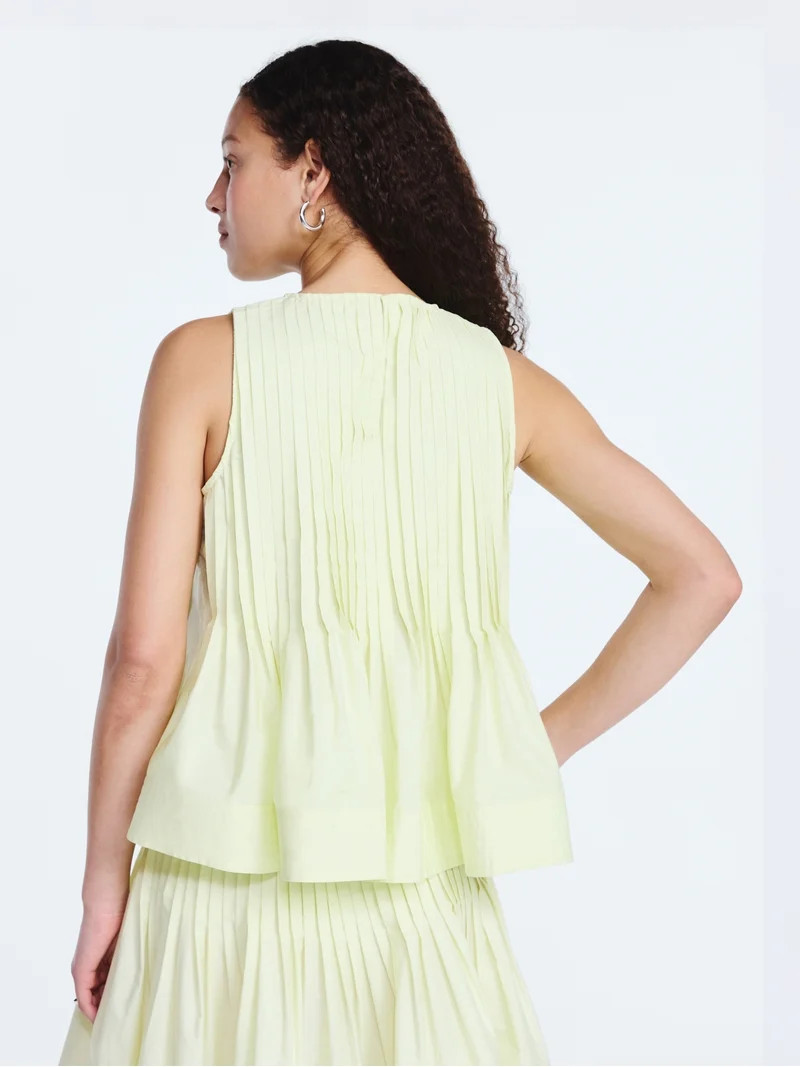 Free Assembly Women's Sleeveless Pintuck Peplum Top, Sizes XS-XXL | Walmart (US)