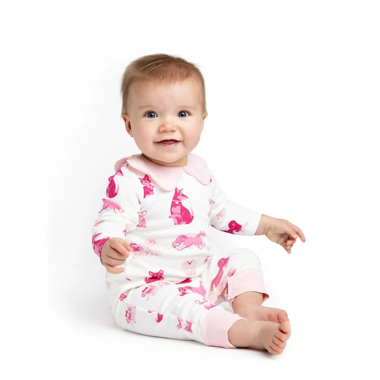 Paris Hilton x Monica + Andy Organic Cotton Baby Scallop Collar Romper, Sizes 0/3 Months-24 Month... | Walmart (US)