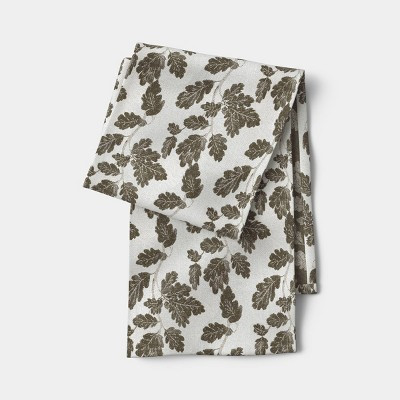 72"x14" Leaf Print Table Runner Brown - Threshold™ | Target