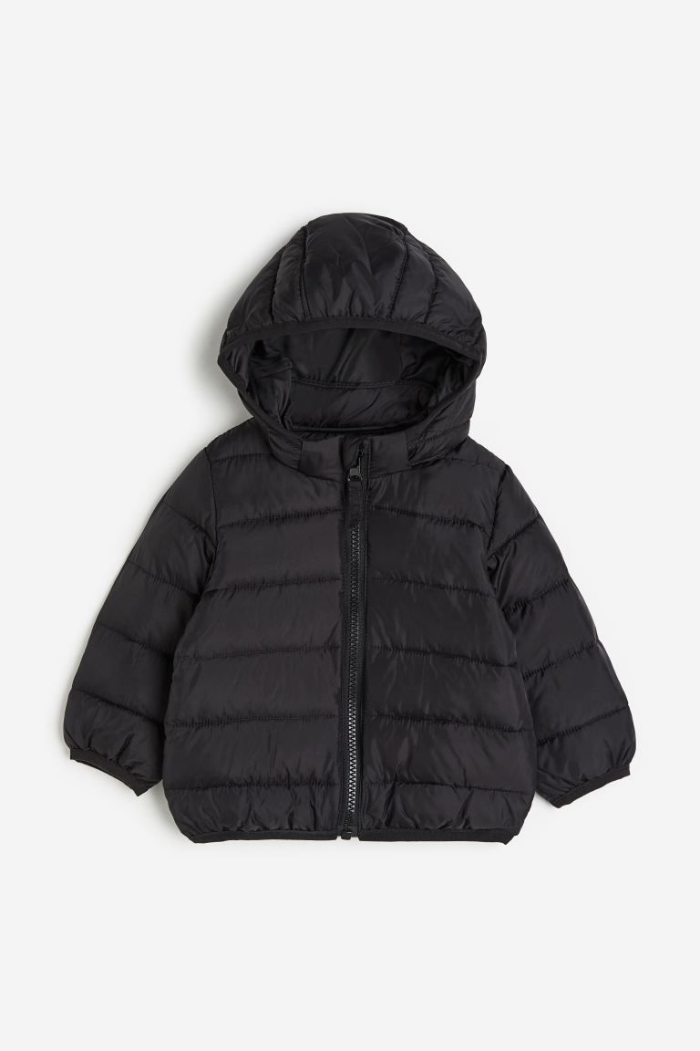 Hooded puffer jacket - Black - Kids | H&M GB | H&M (UK, MY, IN, SG, PH, TW, HK)