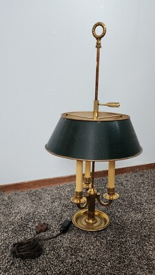 Antique Solid Brass French Bouillotte Lamp With Three Arms And Shade  | eBay | eBay US