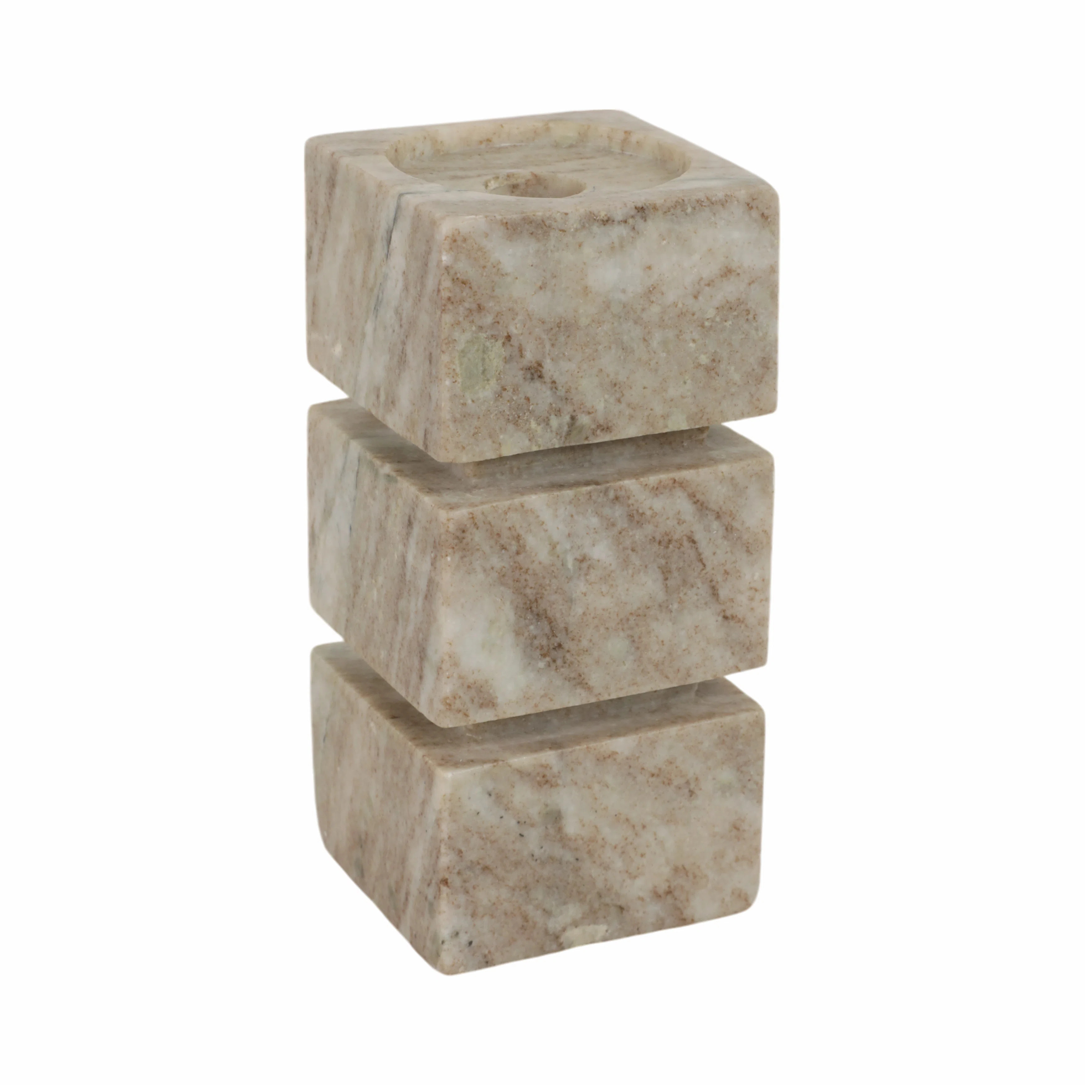 Onyx Marble Stacked Cubes Pillar Candleholder | Wayfair North America