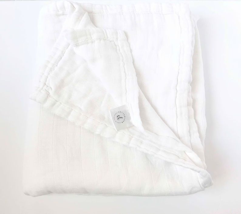 Muslin Throw Blanket, Muslin Adult Blanket, White Throw, Bamboo Blanket, Summer Blanket, Bed Thro... | Etsy (US)