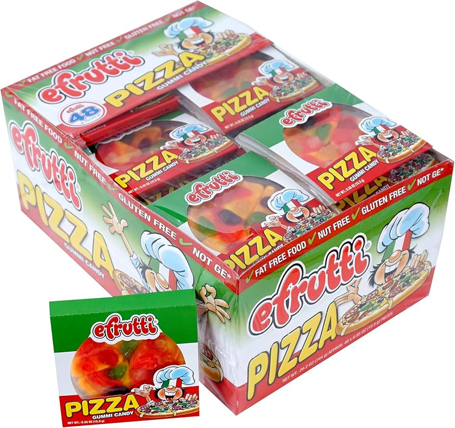 efrutti Gummi Pizza, 48 Pieces Display Box, Individual Wrapped Pizza Gummy Candy | Amazon (US)