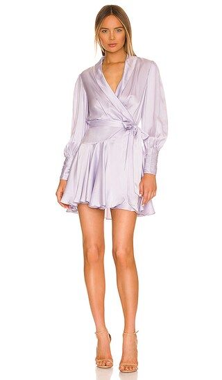 Silk Wrap Mini Dress in Lilac | Revolve Clothing (Global)
