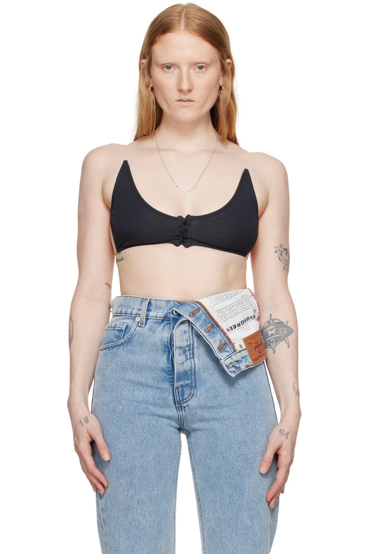 Black Invisible Strap Bralette | SSENSE