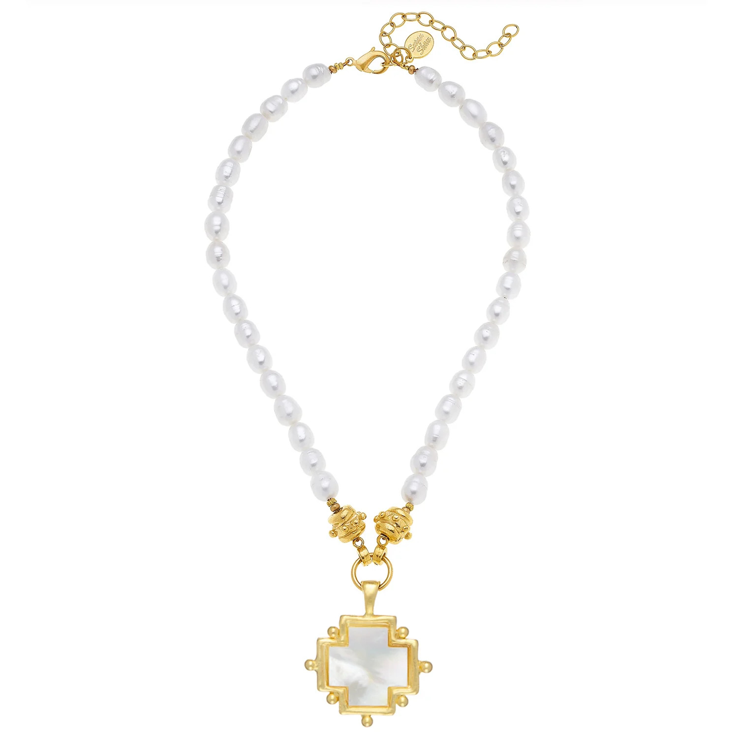 Mother of Pearl Cross Pearl Necklace | Susan Shaw